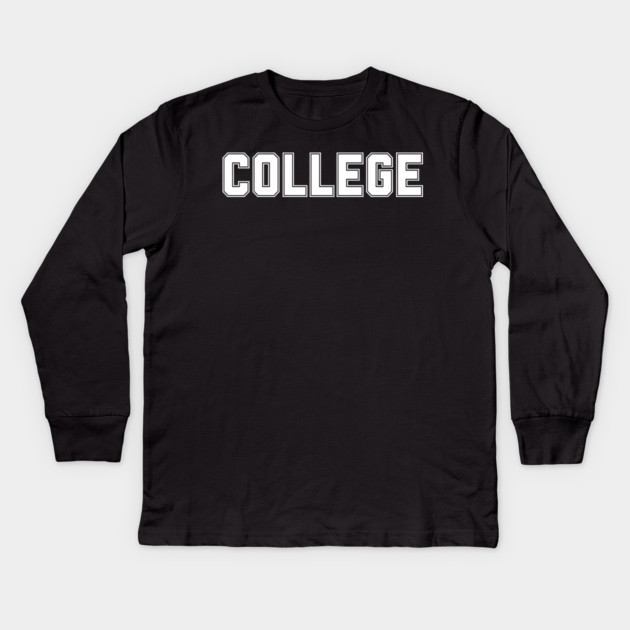 College Kids Long Sleeve T-Shirt by Creatifly Graphic Tees