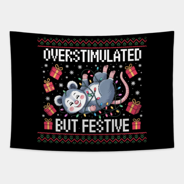 Overstimulated-But-Festive Tapestry by Creatifly Graphic Tees