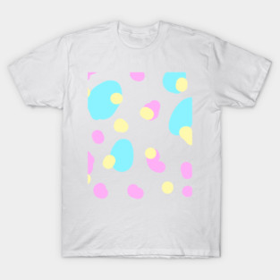 Yellow blue pink polka dots pattern T-Shirt
