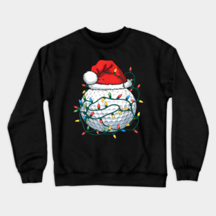 Christmas Golf Ball Santa Lights Crewneck Sweatshirt