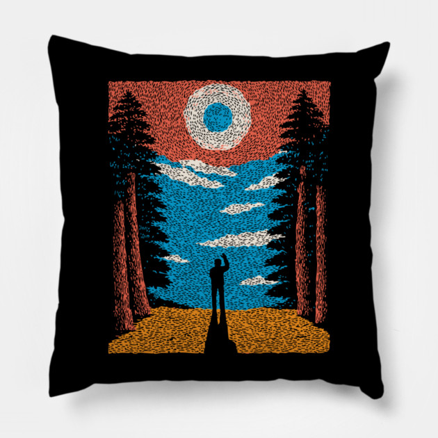 The Outsider - A Solitary View Pillow by TuncGK