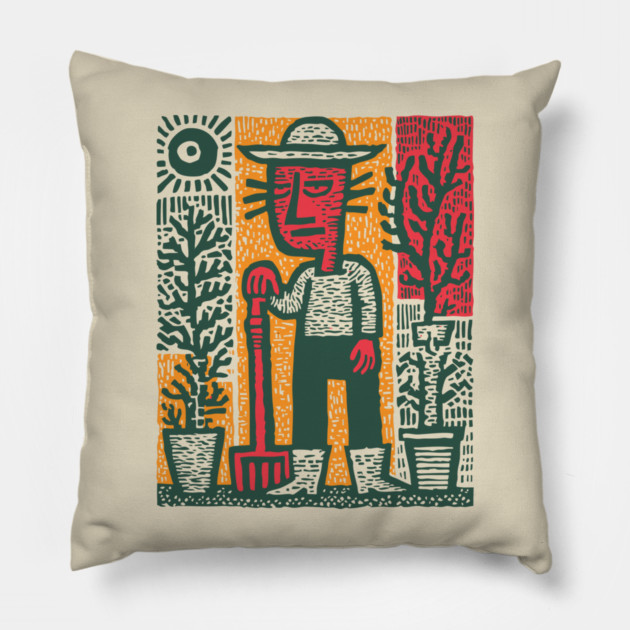 The Weary Farmer - The Dignity of Toil Pillow by TuncGK