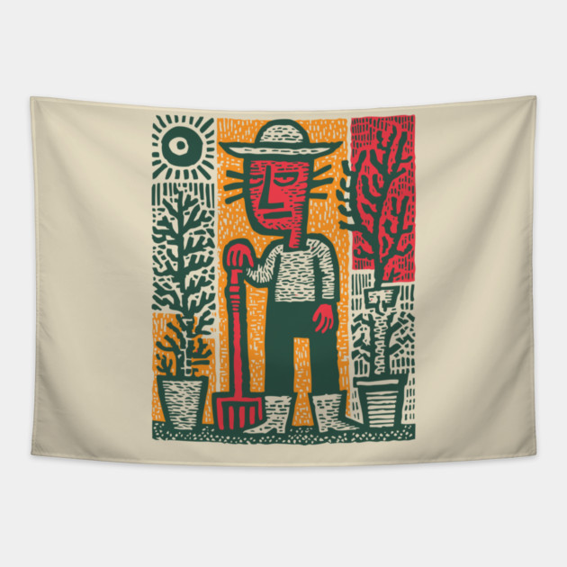 The Weary Farmer - The Dignity of Toil Tapestry by TuncGK