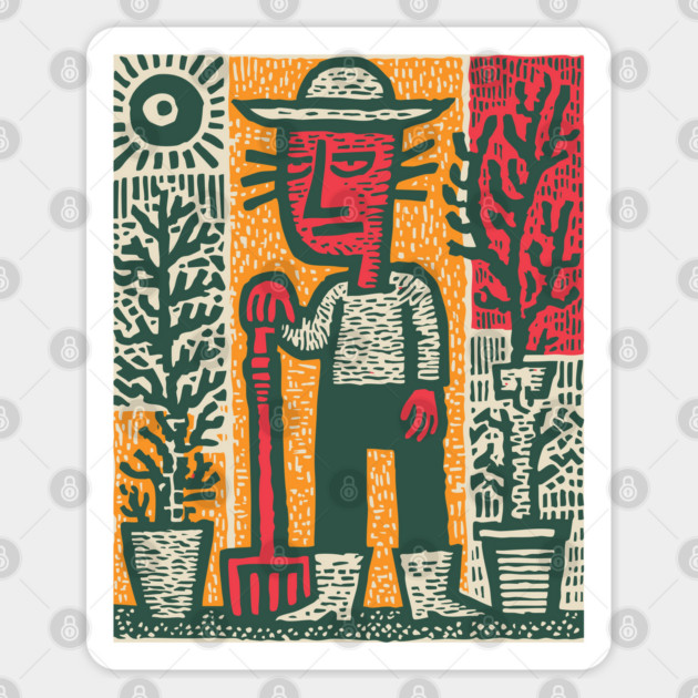 The Weary Farmer - The Dignity of Toil Sticker by TuncGK