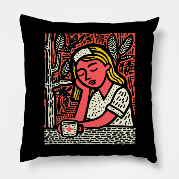 Tired Nurse Life - The Quiet Moments Pillow by TuncGK