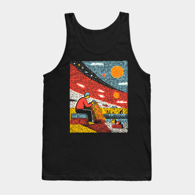 The Solitary Artisan - Knitting the Cosmic Tapestry Tank Top by TuncGK