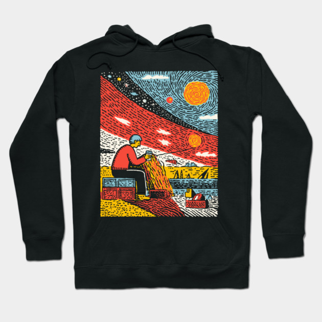 The Solitary Artisan - Knitting the Cosmic Tapestry Hoodie by TuncGK