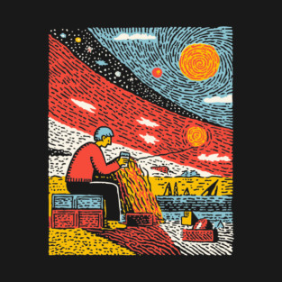 The Solitary Artisan - Knitting the Cosmic Tapestry T-Shirt