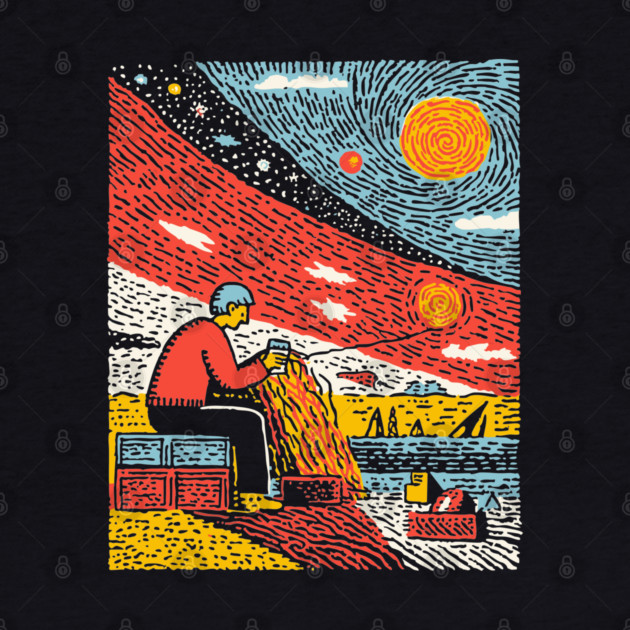 The Solitary Artisan - Knitting the Cosmic Tapestry by TuncGK