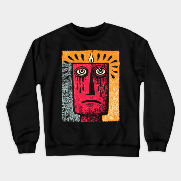Abstract Portrait - The Oppressive Summer Heat Crewneck Sweatshirt by TuncGK