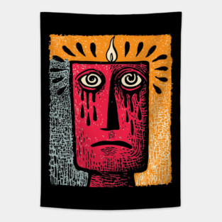 Abstract Portrait - The Oppressive Summer Heat Tapestry