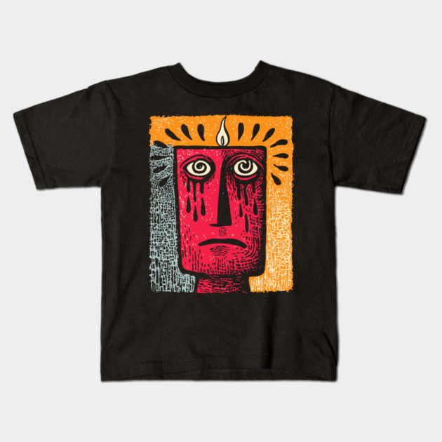 Abstract Portrait - The Oppressive Summer Heat Kids T-Shirt by TuncGK