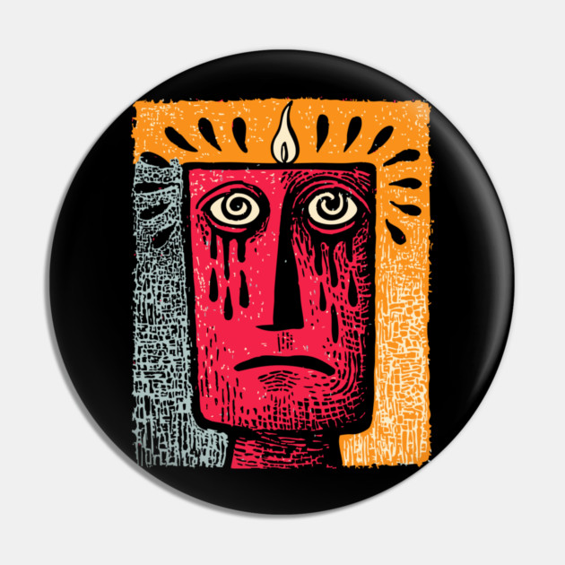 Abstract Portrait - The Oppressive Summer Heat Pin by TuncGK