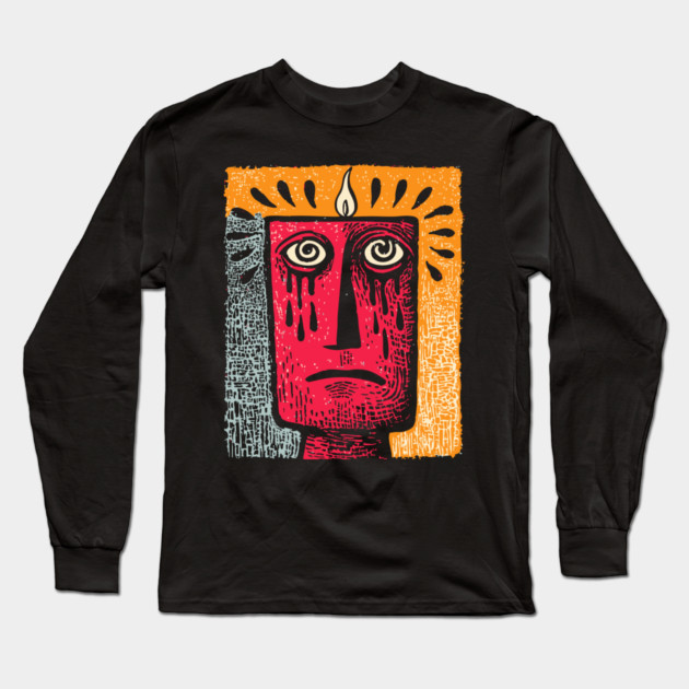 Abstract Portrait - The Oppressive Summer Heat Long Sleeve T-Shirt by TuncGK