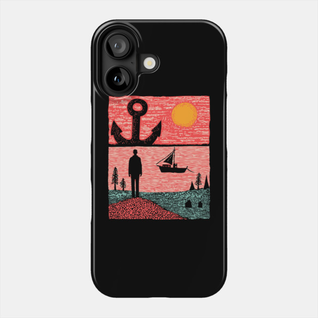 Existential Sadness - The Anchor of Melancholy Phone Case by TuncGK