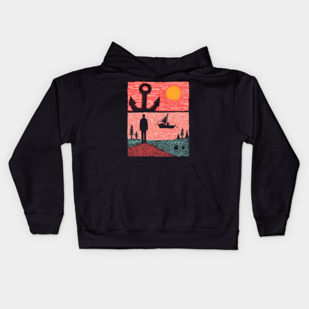 Existential Sadness - The Anchor of Melancholy Kids Hoodie by TuncGK
