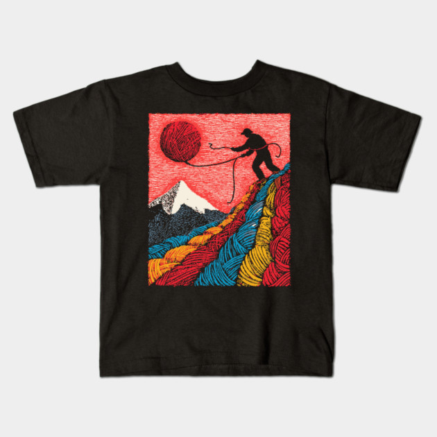 Metaphysical Art - Knitting a New Reality Kids T-Shirt by TuncGK