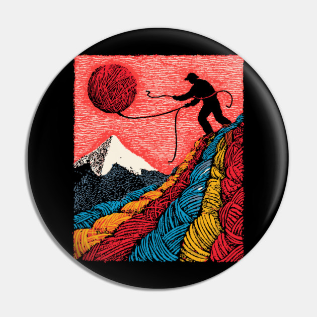 Metaphysical Art - Knitting a New Reality Pin by TuncGK