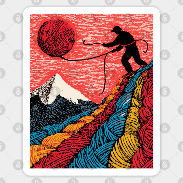 Metaphysical Art - Knitting a New Reality Sticker by TuncGK