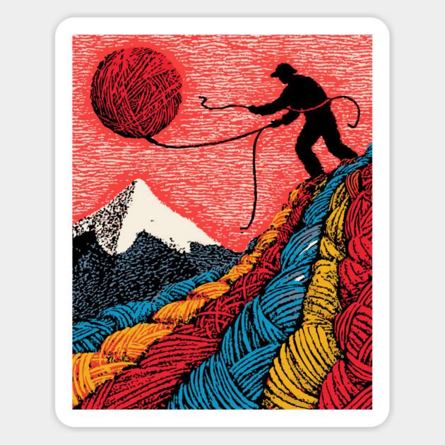 Metaphysical Art - Knitting a New Reality Magnet by TuncGK