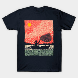 The Surreal Fisherman - Casting a Net to the Sky T-Shirt