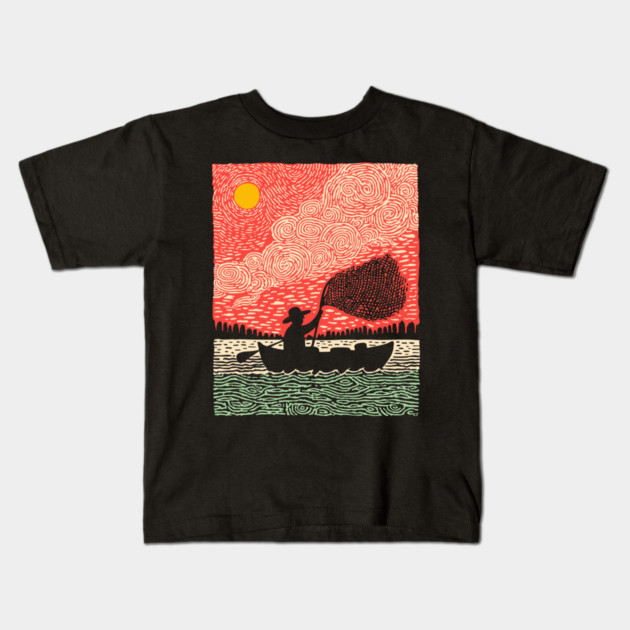 The Surreal Fisherman - Casting a Net to the Sky Kids T-Shirt by TuncGK