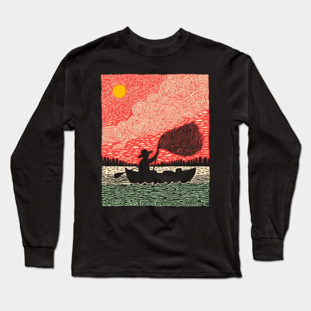 The Surreal Fisherman - Casting a Net to the Sky Long Sleeve T-Shirt by TuncGK