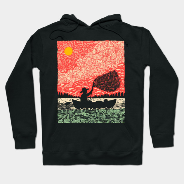 The Surreal Fisherman - Casting a Net to the Sky Hoodie by TuncGK