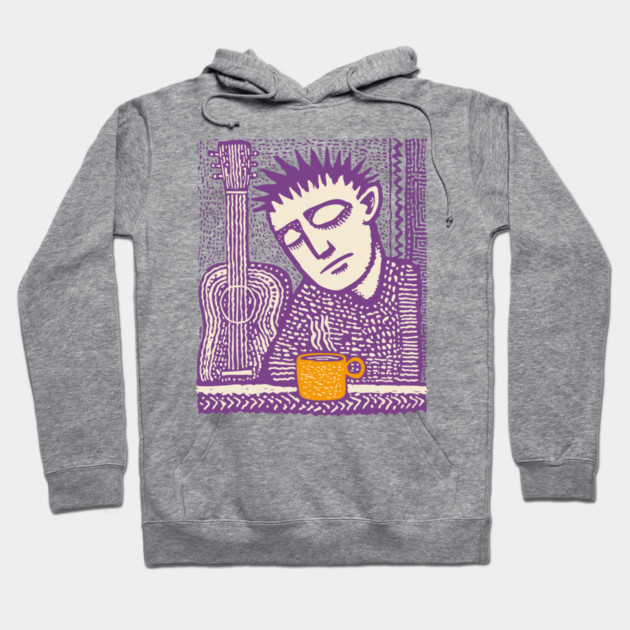 Melancholy Musician - The Guitar and Coffee Blues Hoodie by TuncGK