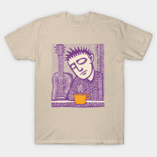 Melancholy Musician - The Guitar and Coffee Blues T-Shirt