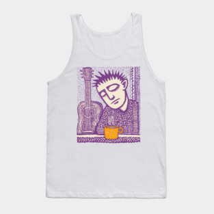 Melancholy Musician - The Guitar and Coffee Blues Tank Top