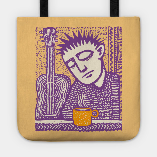 Melancholy Musician - The Guitar and Coffee Blues Tote by TuncGK