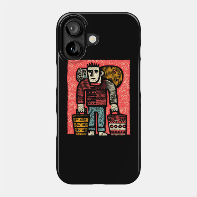 The Wanderer - A Modern Hobo's Journey Phone Case by TuncGK
