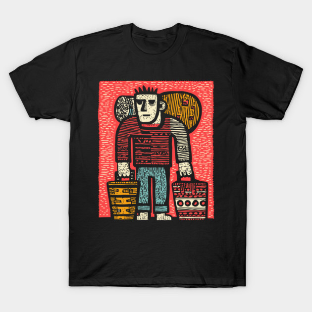 The Wanderer - A Modern Hobo's Journey T-Shirt by TuncGK