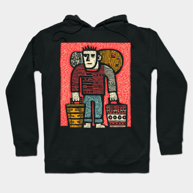 The Wanderer - A Modern Hobo's Journey Hoodie by TuncGK