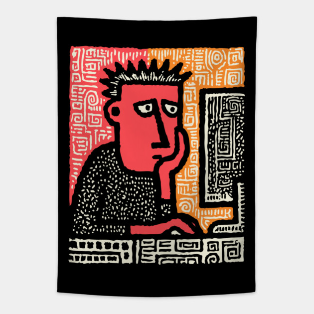 Creative Burnout - The Graphic Designer's Lament Tapestry by TuncGK