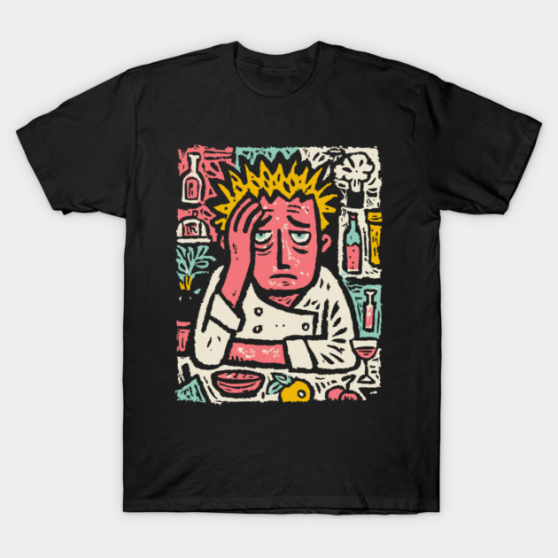 Frustrated Chef Life - The Agony of the Kitchen T-Shirt by TuncGK