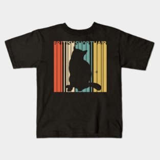 Vintage British Shorthair Cat Kids T-Shirt