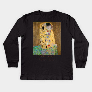 Gustav Klimt The Kiss T-Shirt, Art Nouveau Shirt, Famous Painting Tee, Gold Art Shirt, Artistic Clothing, Aesthetic TShirt for Art Lovers Kids Long Sleeve T-Shirt