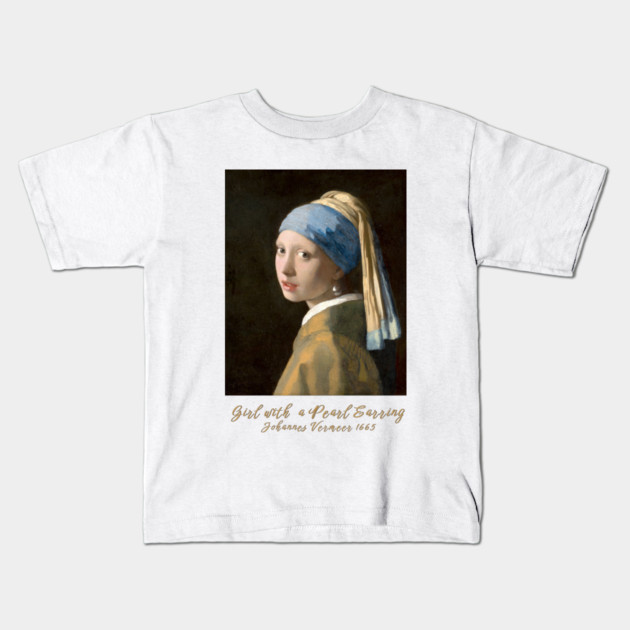 Classic Art Sweatshirt, Girl with a Pearl Earring Sweatshirt, Vintage Art Design, Unique Gift Sweatshirt, International Women's Day 8 March Kids T-Shirt by Art2Wear