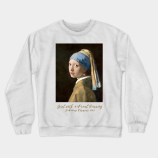 Classic Art Sweatshirt, Girl with a Pearl Earring Sweatshirt, Vintage Art Design, Unique Gift Sweatshirt, International Women's Day 8 March Crewneck Sweatshirt