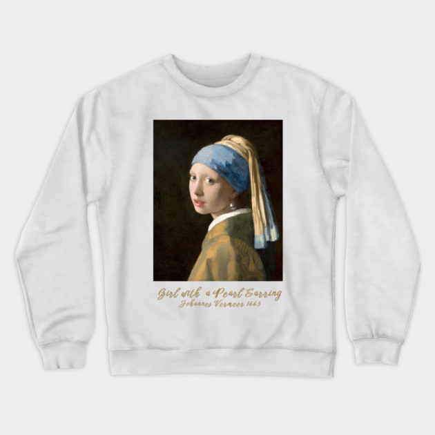 Classic Art Sweatshirt, Girl with a Pearl Earring Sweatshirt, Vintage Art Design, Unique Gift Sweatshirt, International Women's Day 8 March Crewneck Sweatshirt by Art2Wear