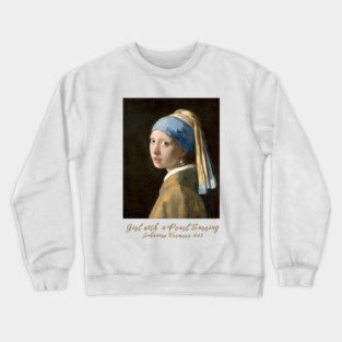 Classic Art Sweatshirt, Girl with a Pearl Earring Sweatshirt, Vintage Art Design, Unique Gift Sweatshirt, International Women's Day 8 March Crewneck Sweatshirt