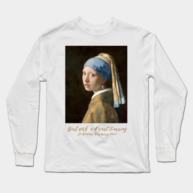 Classic Art Sweatshirt, Girl with a Pearl Earring Sweatshirt, Vintage Art Design, Unique Gift Sweatshirt, International Women's Day 8 March Long Sleeve T-Shirt by Art2Wear