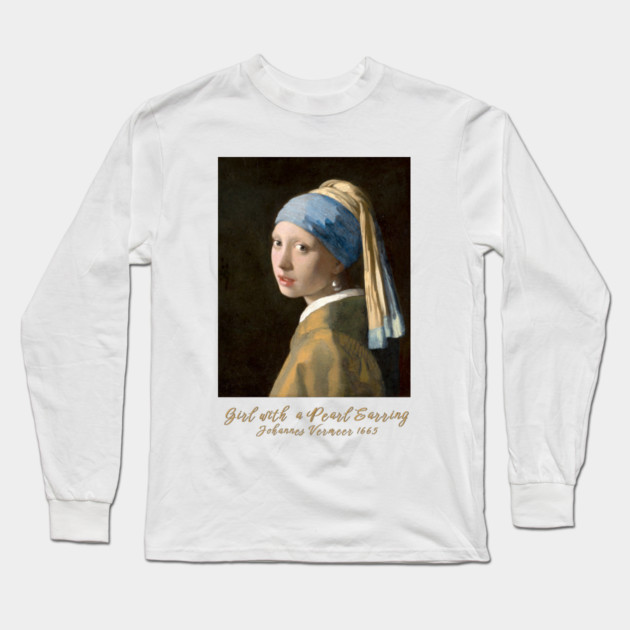 Classic Art Sweatshirt, Girl with a Pearl Earring Sweatshirt, Vintage Art Design, Unique Gift Sweatshirt, International Women's Day 8 March Long Sleeve T-Shirt by Art2Wear