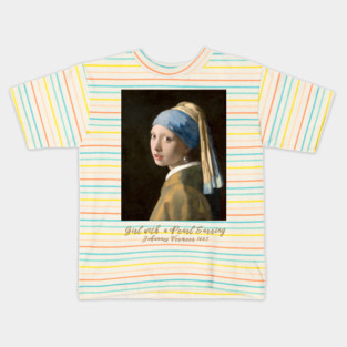 Classic Art Sweatshirt, Girl with a Pearl Earring Sweatshirt, Vintage Art Design, Unique Gift Sweatshirt, International Women's Day 8 March Kids T-Shirt