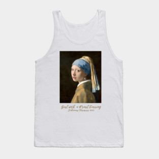 Classic Art Sweatshirt, Girl with a Pearl Earring Sweatshirt, Vintage Art Design, Unique Gift Sweatshirt, International Women's Day 8 March Tank Top