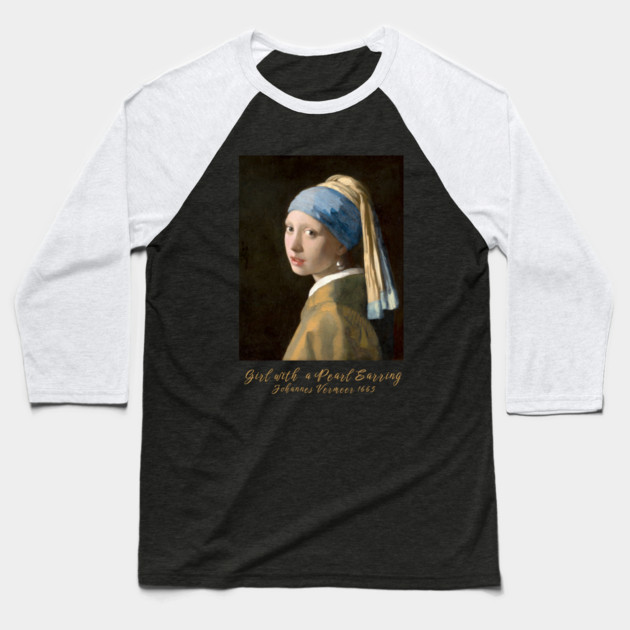 Classic Art Sweatshirt, Girl with a Pearl Earring Sweatshirt, Vintage Art Design, Unique Gift Sweatshirt, International Women's Day 8 March Baseball T-Shirt by Art2Wear