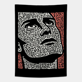 Psychedelic Portrait - A Labyrinth of Consciousness Tapestry