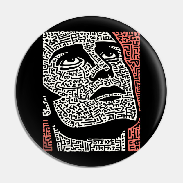 Psychedelic Portrait - A Labyrinth of Consciousness Pin by TuncGK